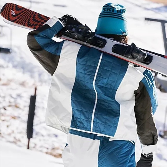 NEW Free People Movement Landscape View Coat / Ski Jacket Blue & White - Picture 4 of 13